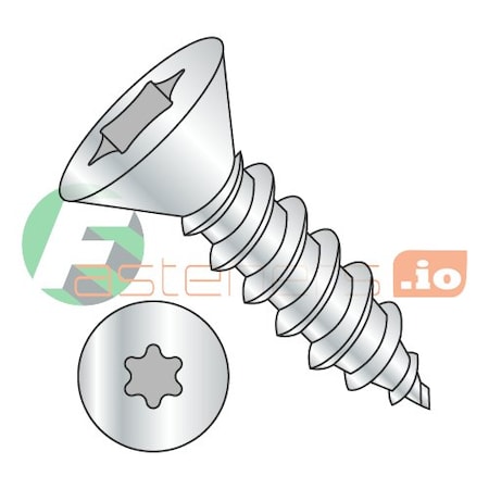 Sheet Metal Screw, #14 X 1-1/4 In, Zinc Plated Steel Flat Head Torx Drive, 2500 PK